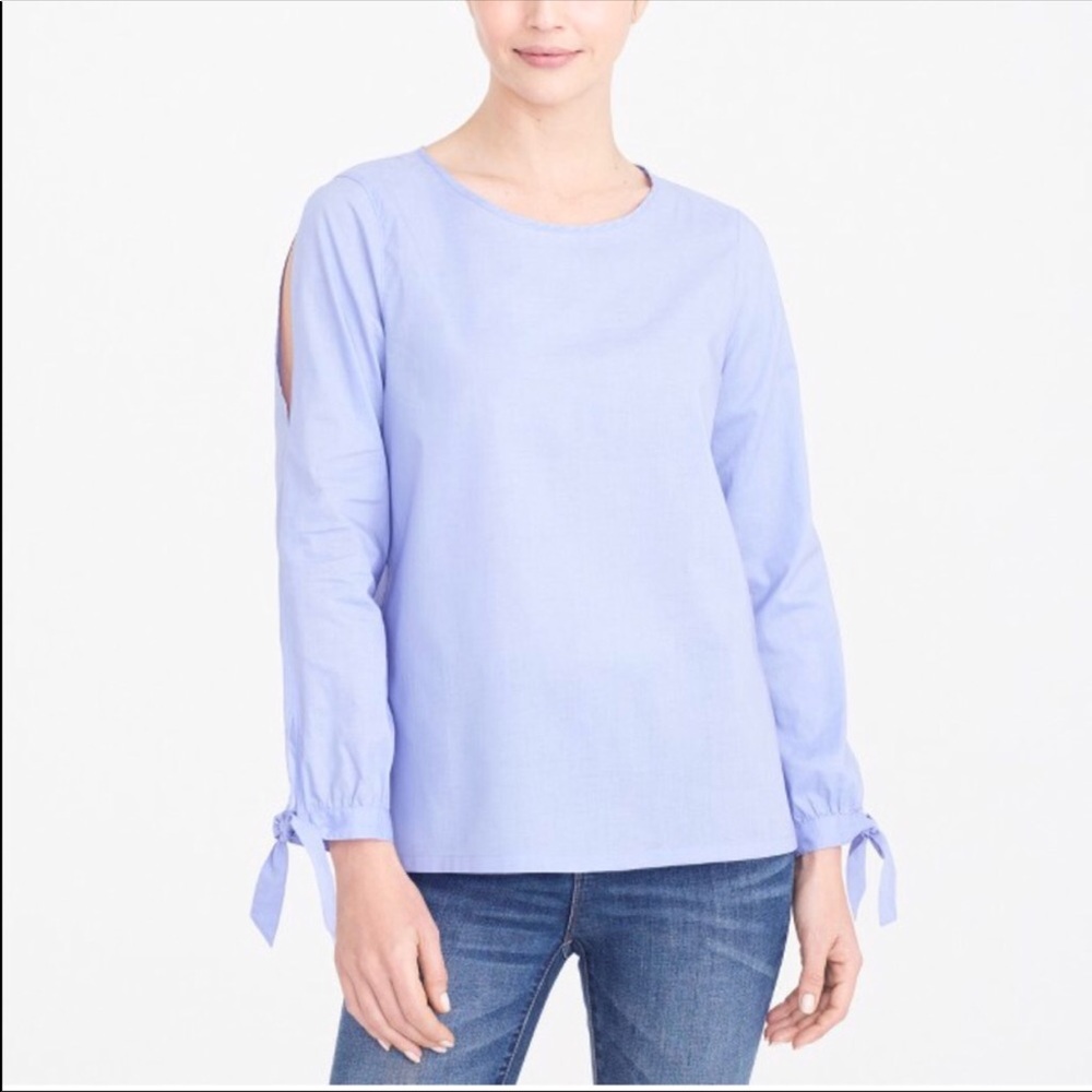 J crew blouse with bow-sleeve